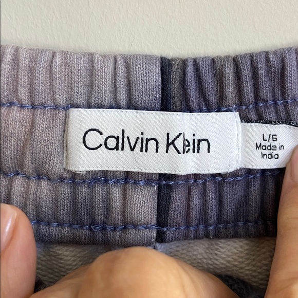 Calvin Klein Sweatpant Joggers,‎ Lavender and Grey Marbled Print, Size L - Picture 2 of 9